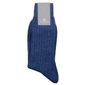 Sunspel - Merino Rib Socks - Dark Indigo