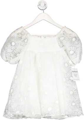 Tartine et Chocolat White Cotton Embroidered Short Sleeve Dress 6 Years