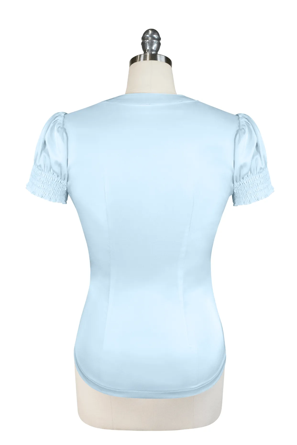 Tea Rose Frill Front Blouse (Blue)