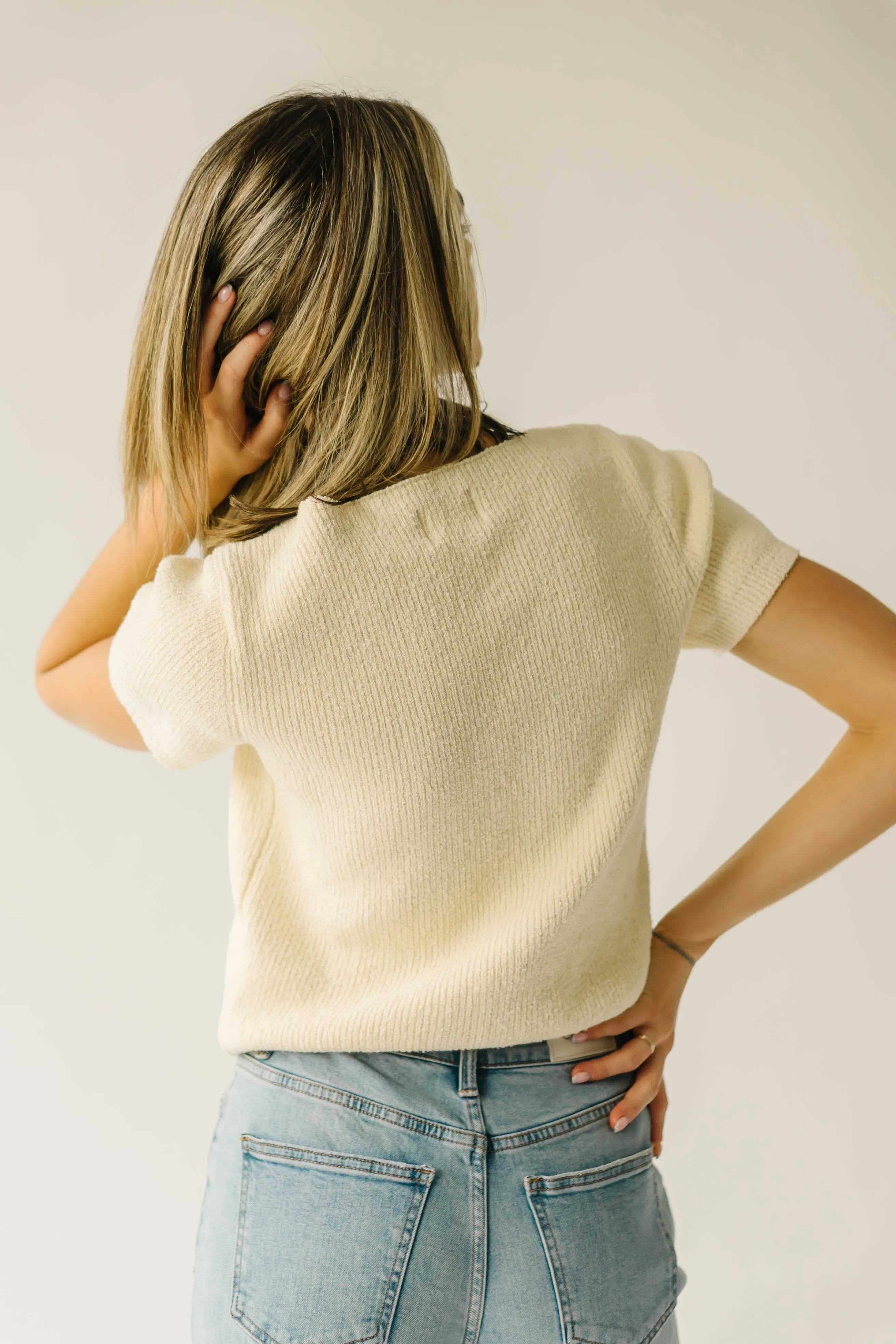 The Eldon Cut-Out Detail Blouse in Ivory