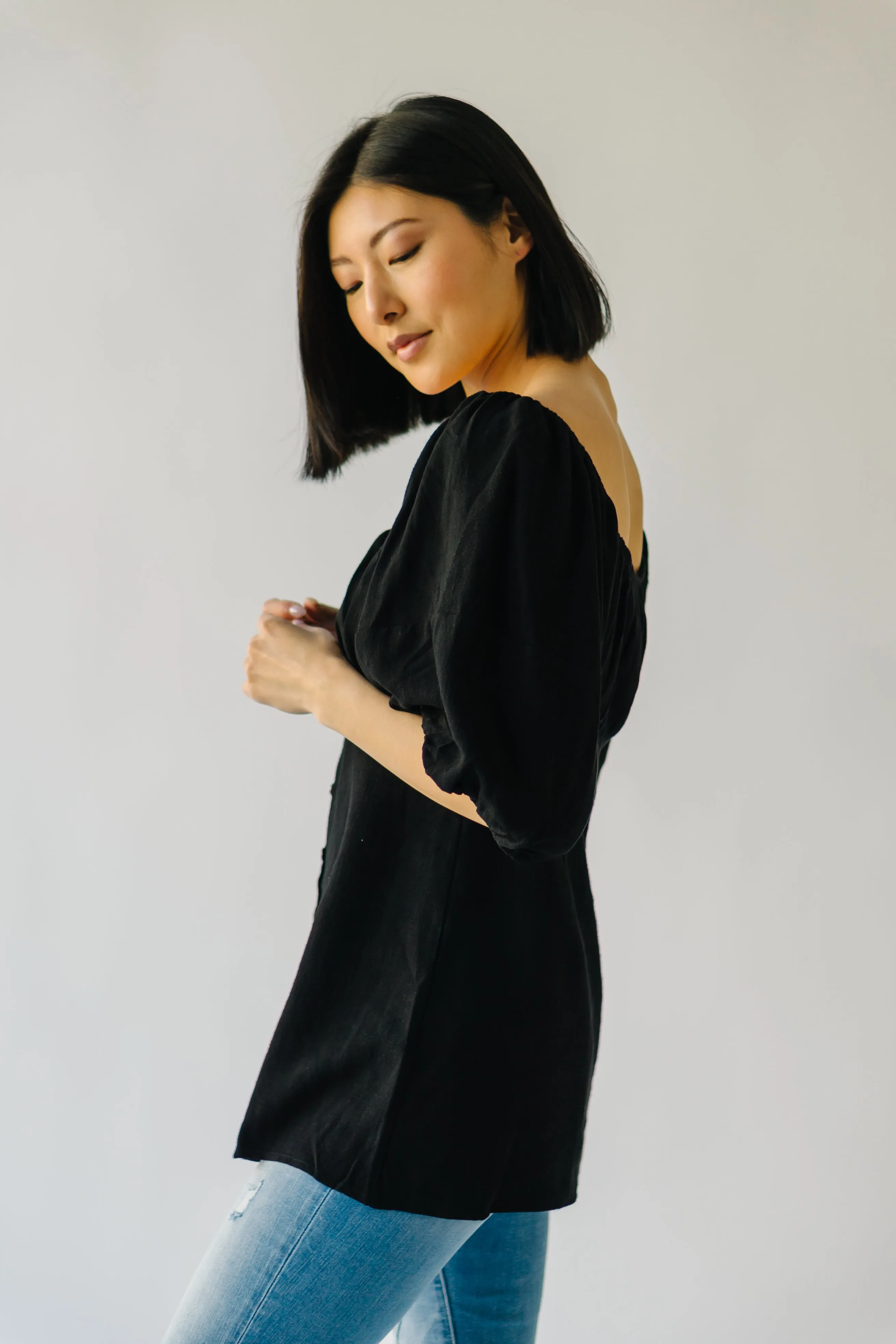 The Lillet Button-Up Blouse in Black