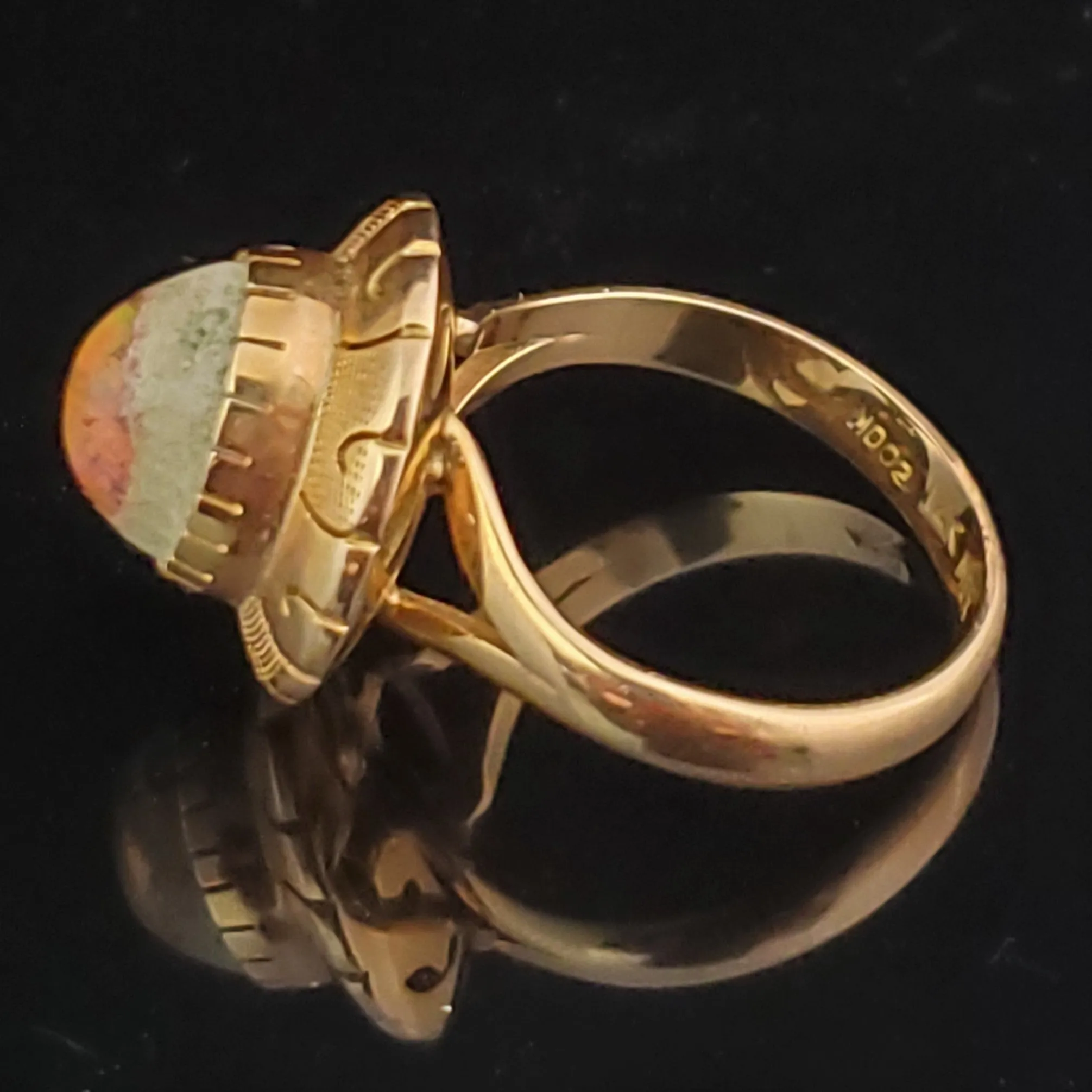 The Windsor - Vintage Mexican Opal Matrix 14k Yellow Gold Ring