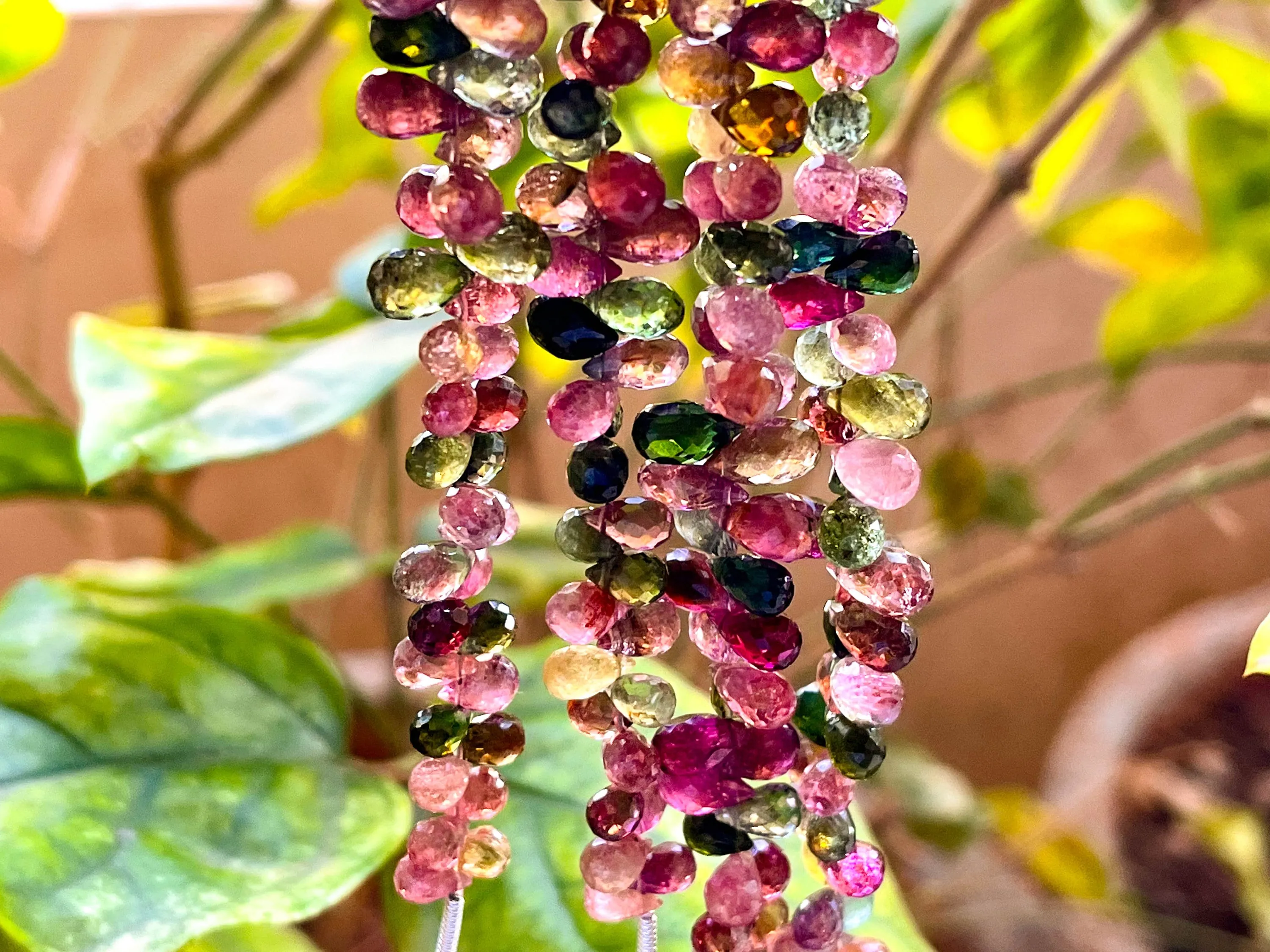 Tourmaline Faceted Drops, Tourmaline Teardrops, Natural Tourmaline Gemstone, Tourmaline Beads, Multi Tourmaline Drops, 45 Pieces