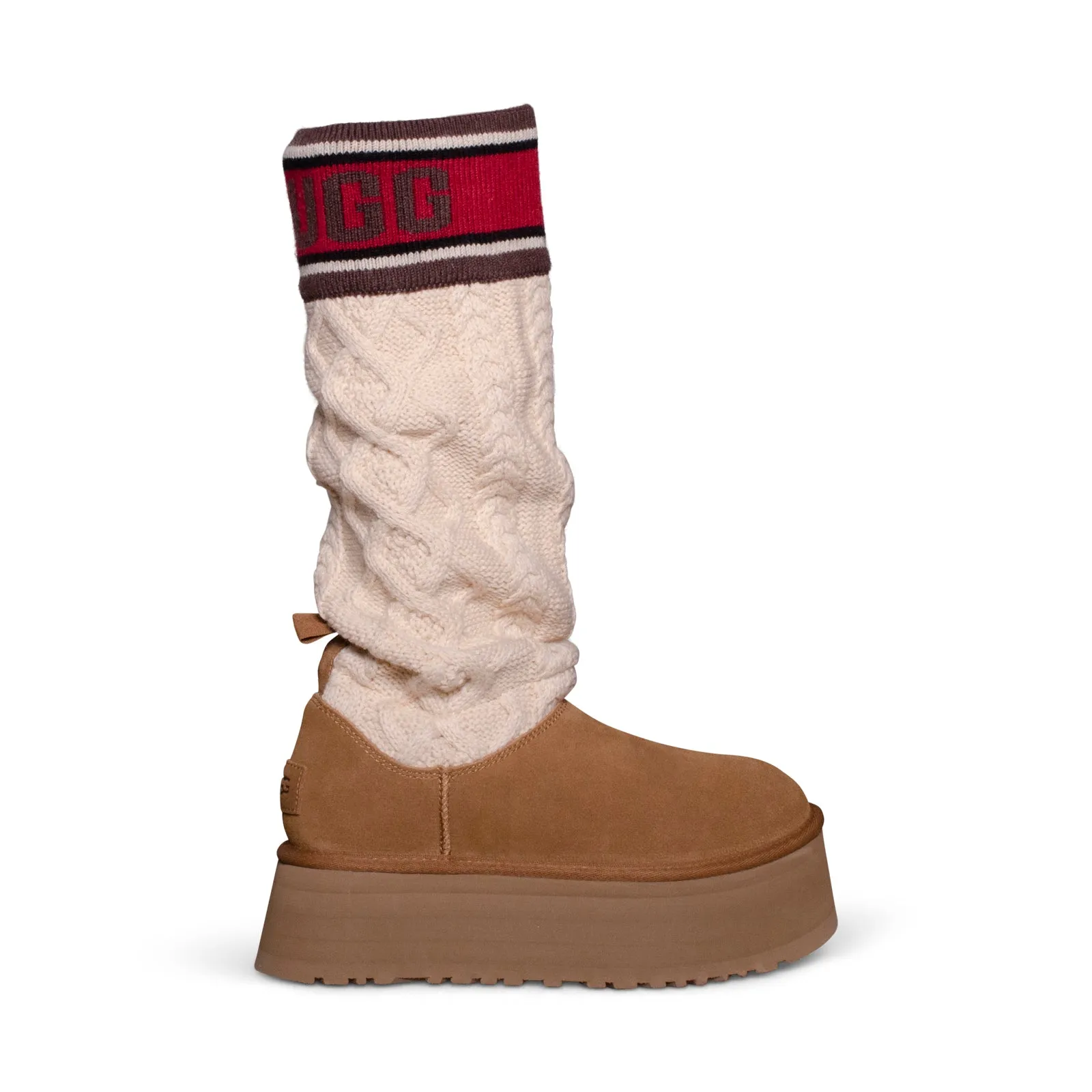 UGG Classic Sweater Letter Chestnut Boots - Women's