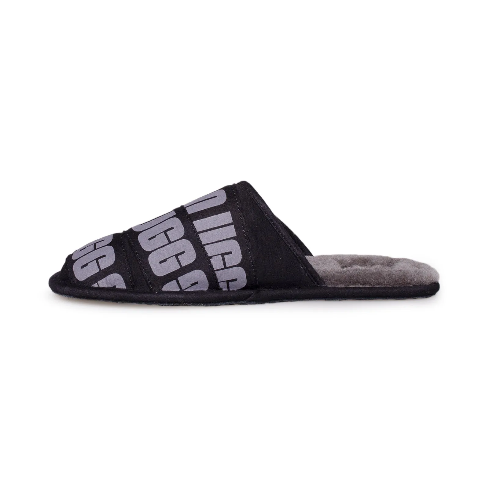 UGG Scuff Graphic Band Black Slippers - Women's