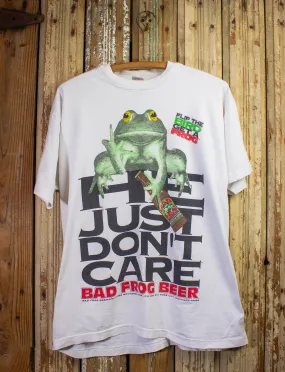 Vintage Bad Frog Beer Graphic T Shirt 90s White XL