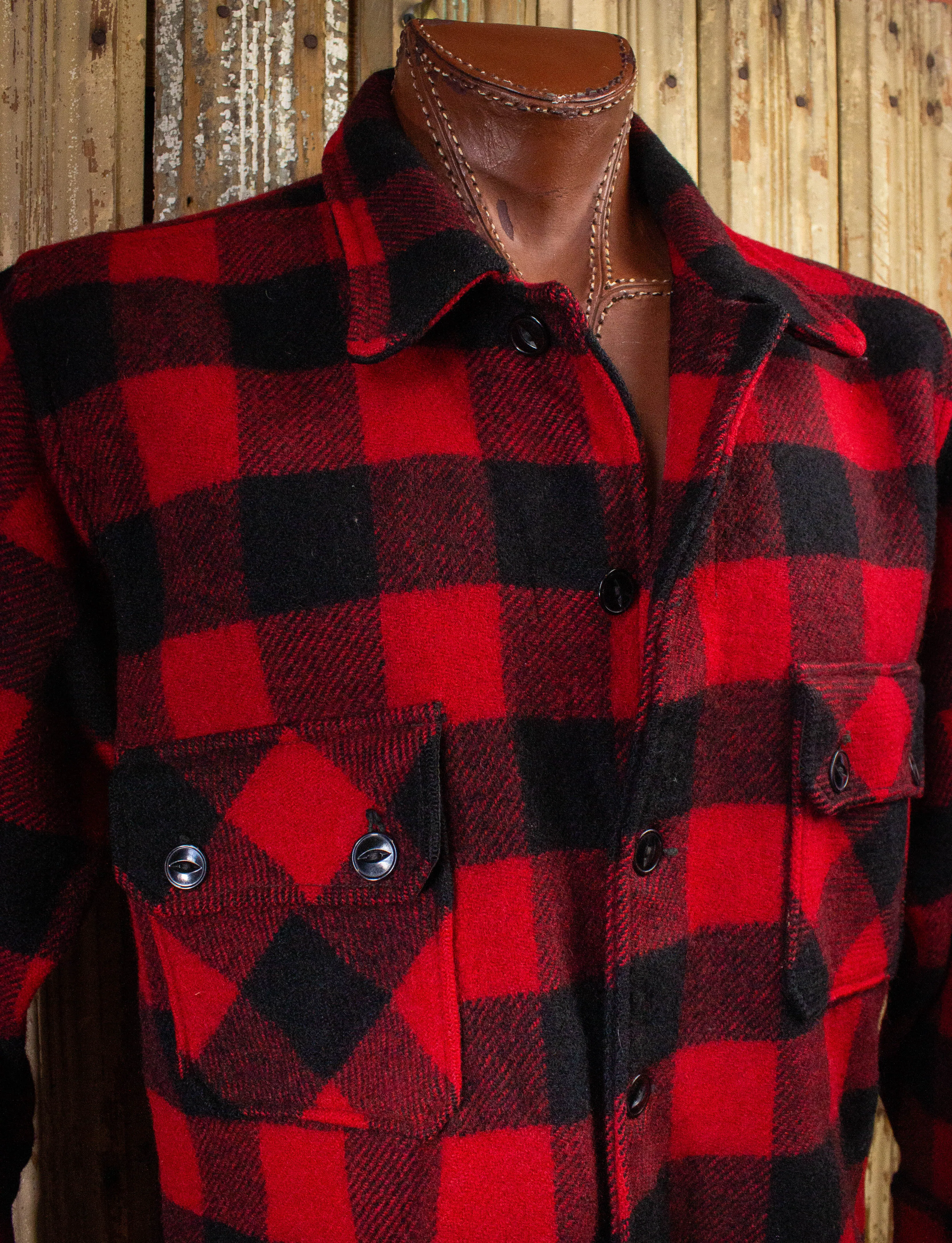 Vintage Buffalo Plaid Flannel Shirt Red/Black XL