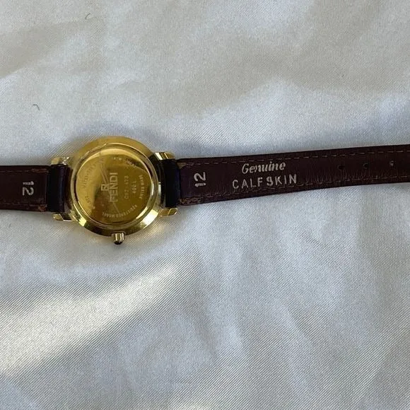 Vintage Fendibrown strap small gold face watch