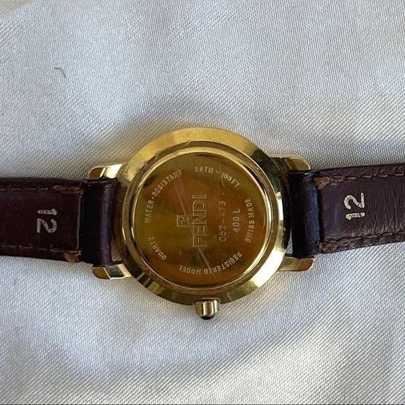 Vintage Fendibrown strap small gold face watch