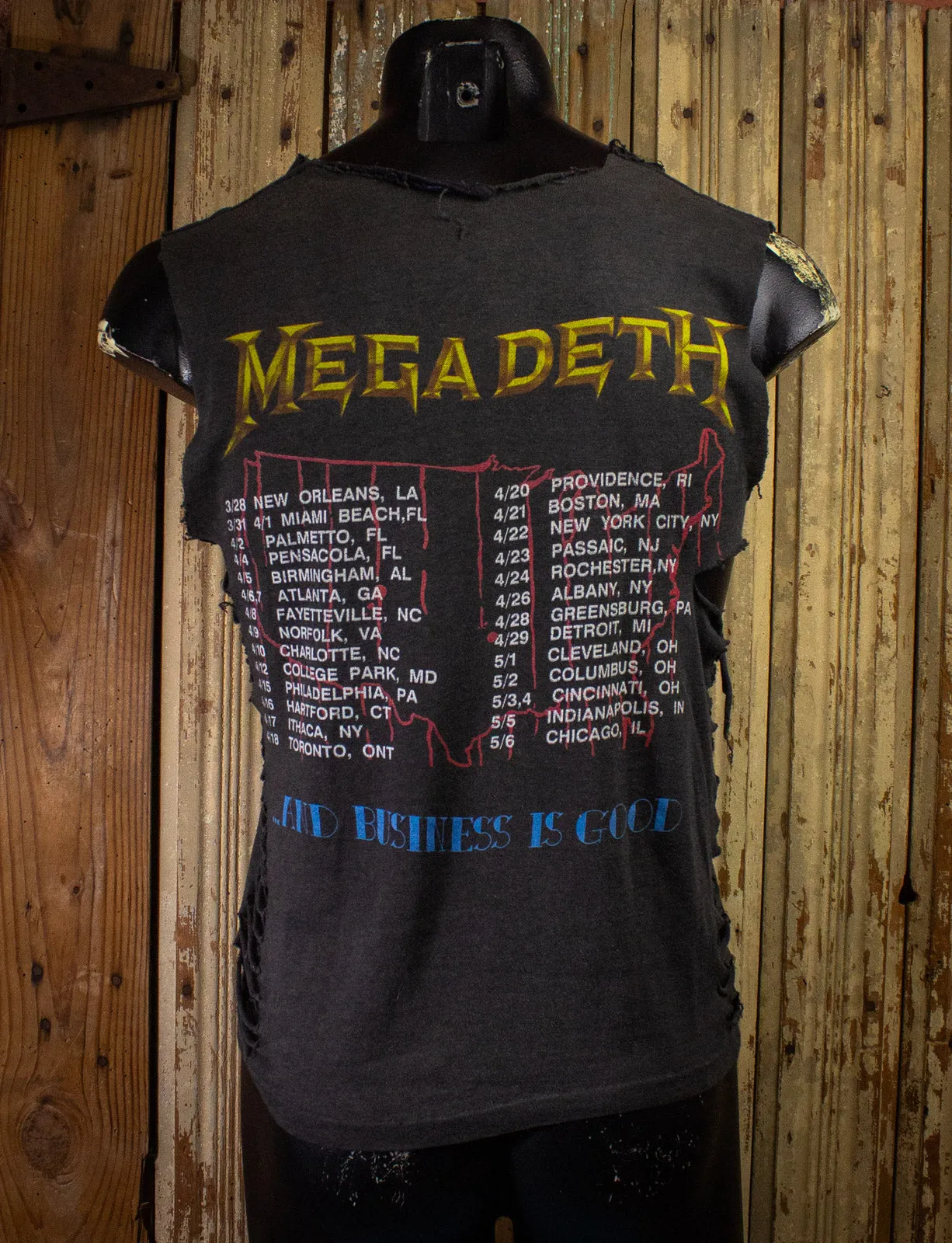 Vintage Megadeth Killing Is My Business Concert T Shirt Muscle 1988 Medium