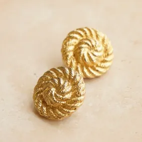 Vintage Statement Rope Swirl Clip-On Earrings