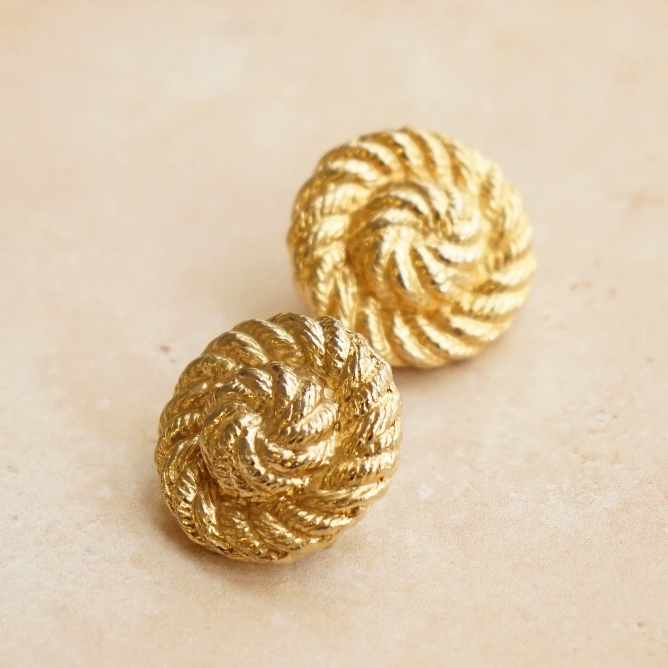 Vintage Statement Rope Swirl Clip-On Earrings