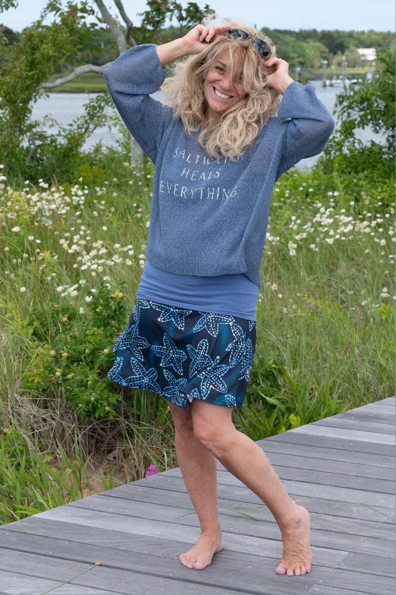 Watercolor Starfish Boardwalk Skirt