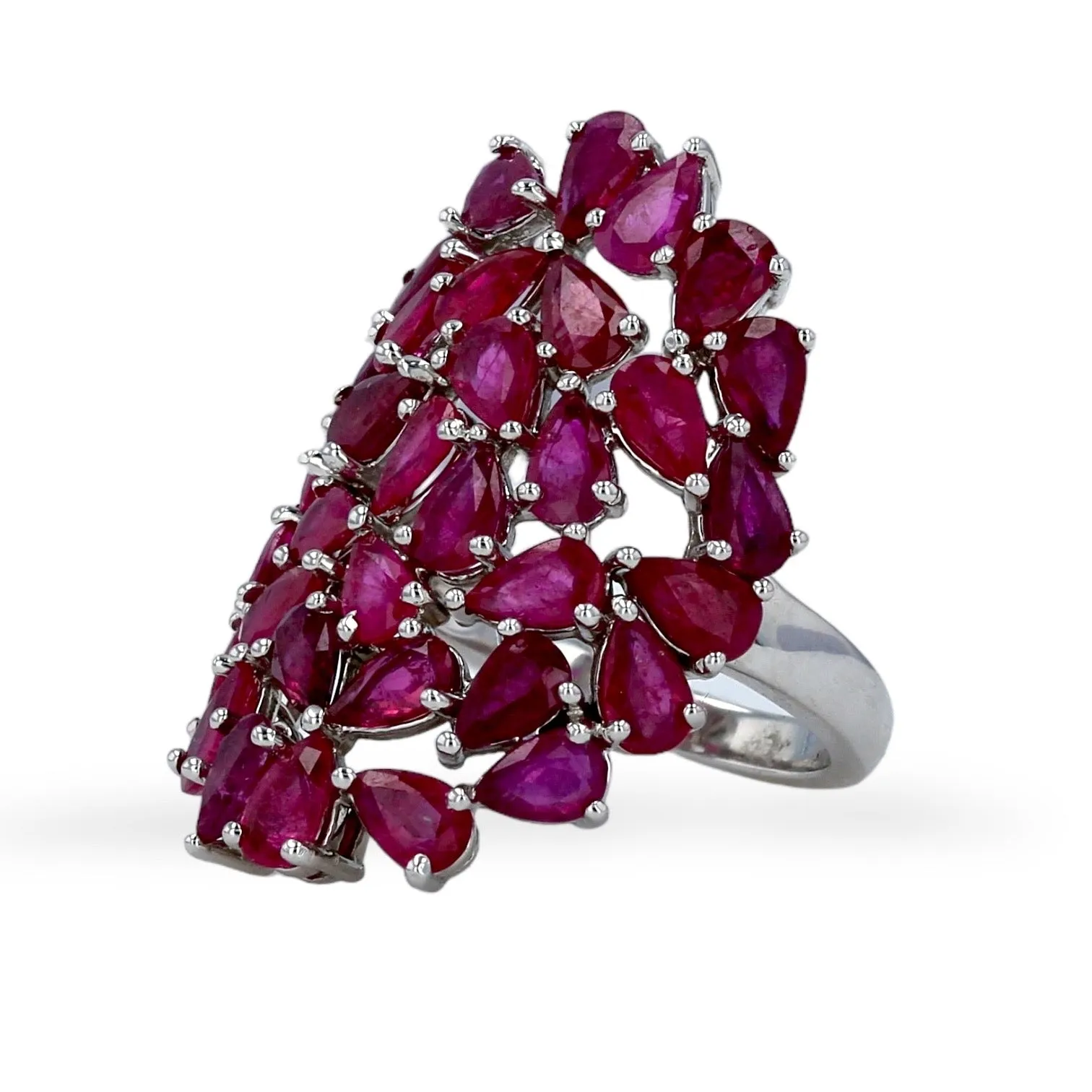 White 14k gold 8.84 CT ruby ring