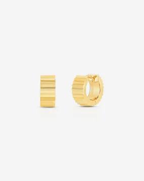 Wide Fluted Gold Hoops