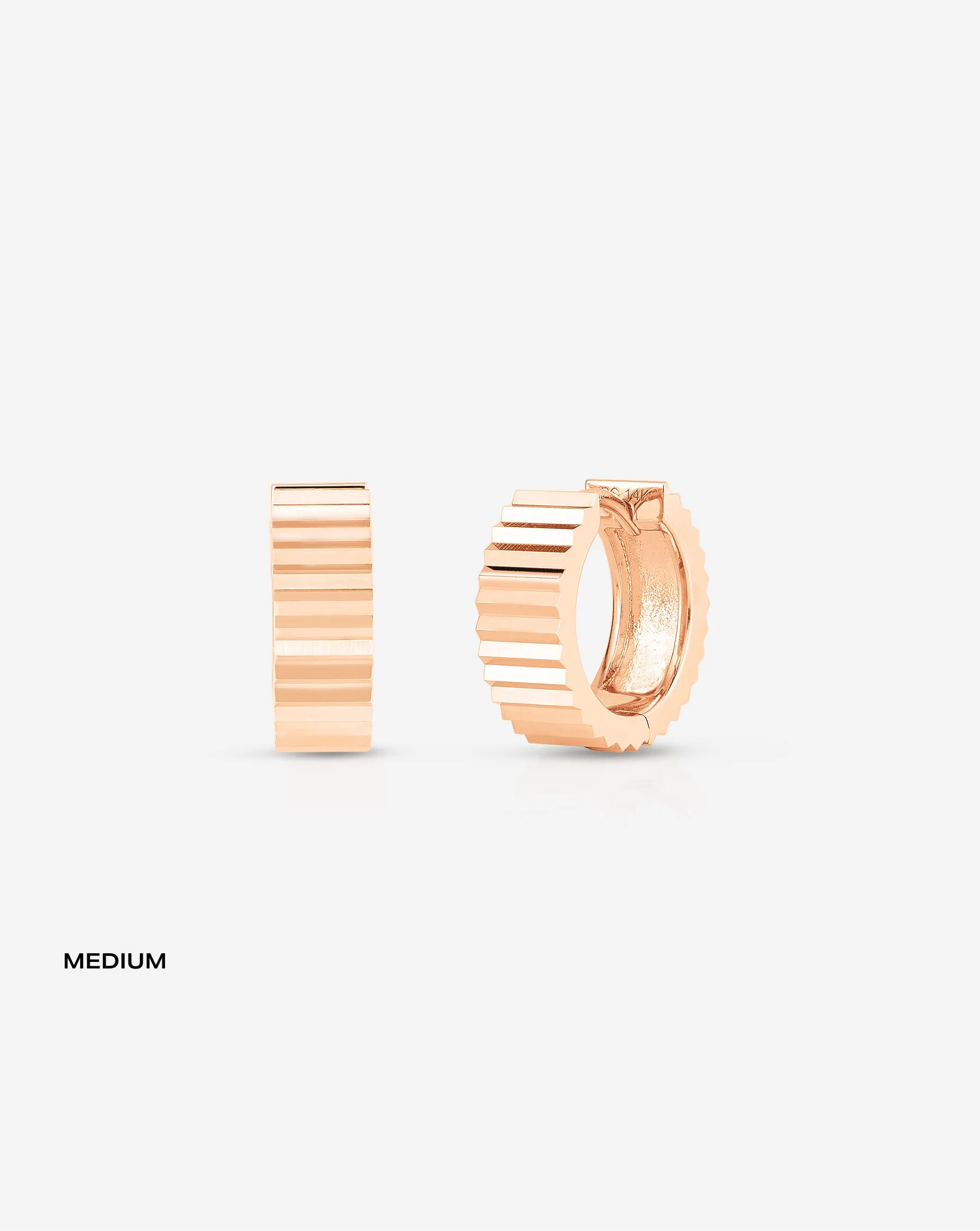 Wide Fluted Gold Hoops