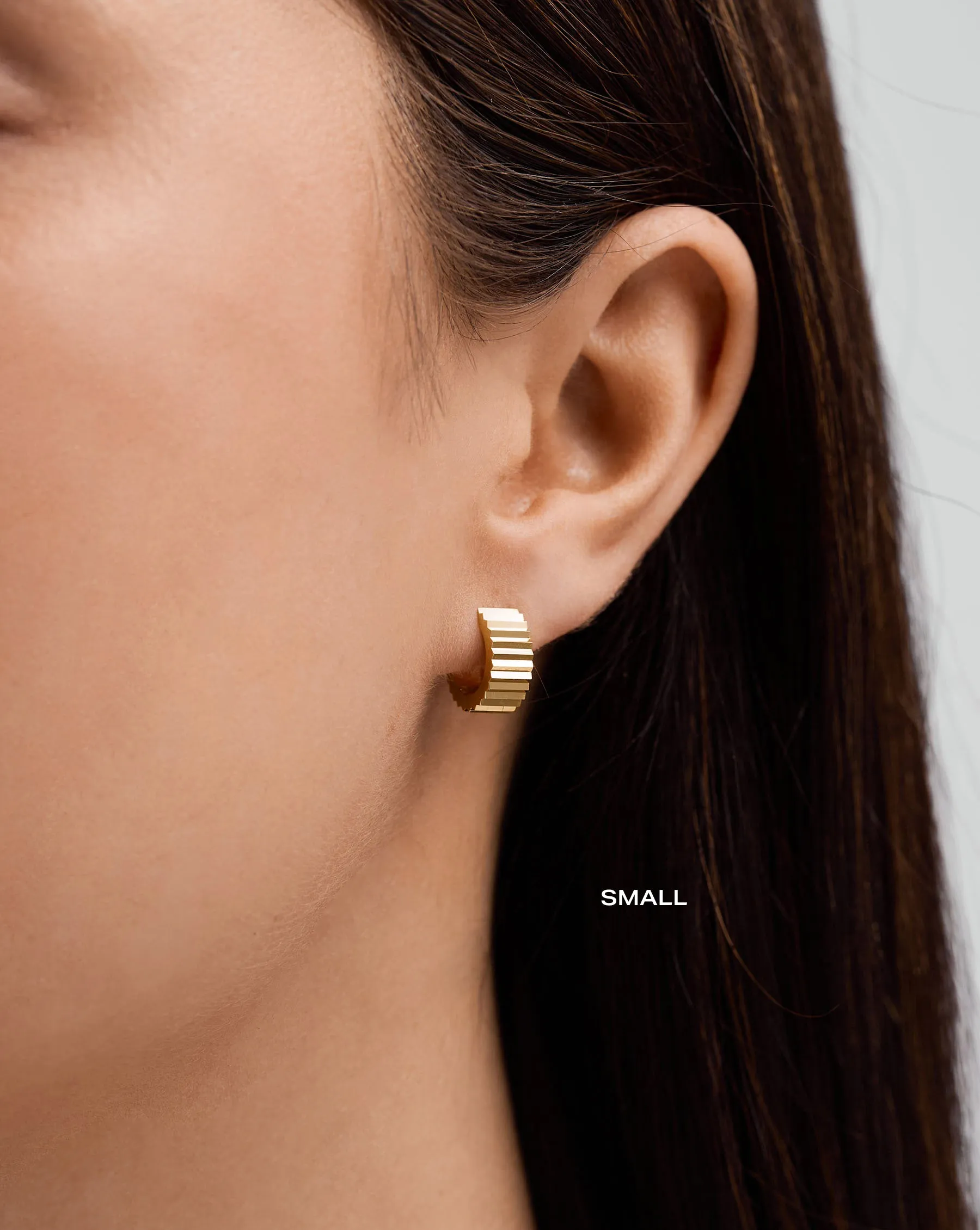 Wide Fluted Gold Hoops