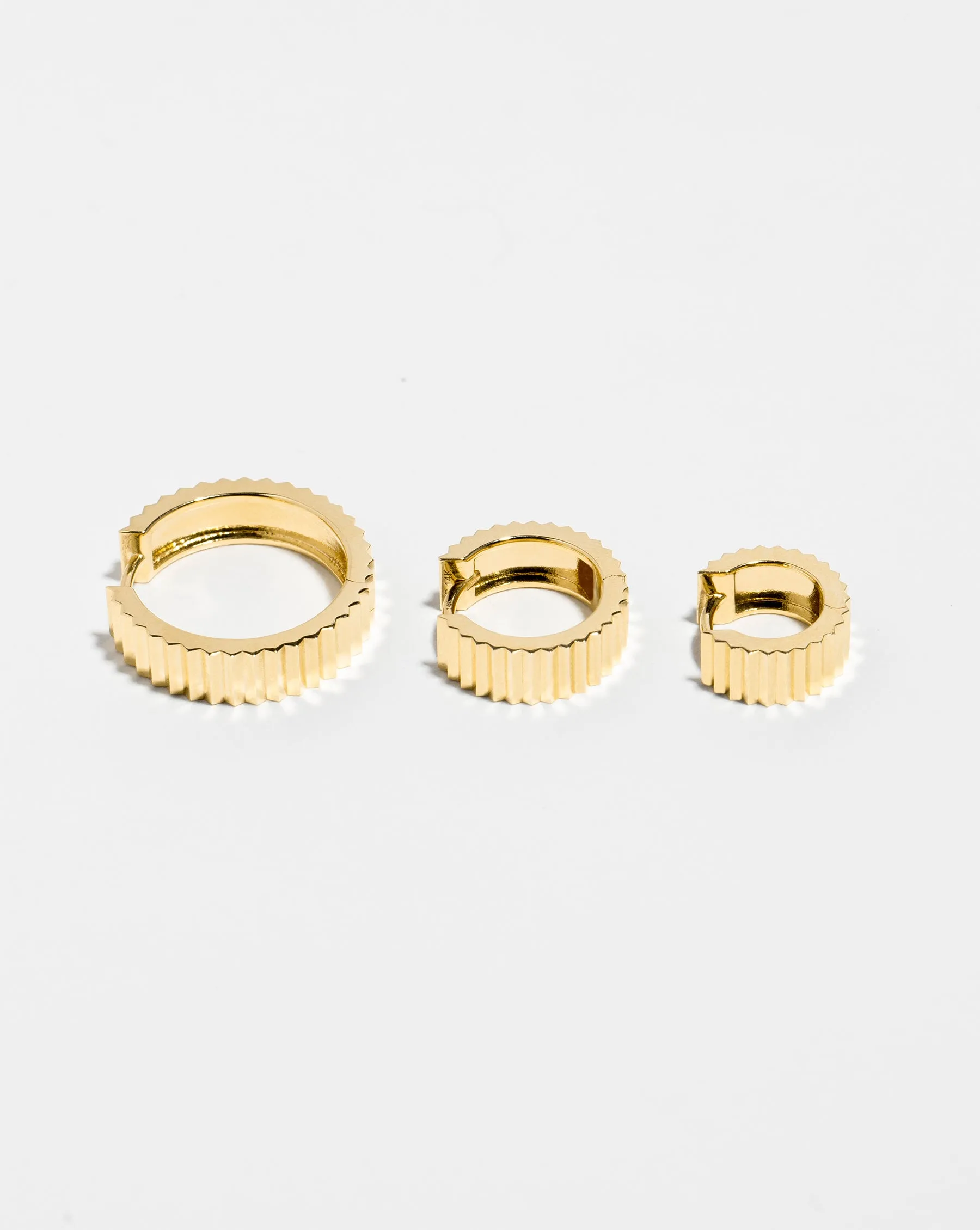 Wide Fluted Gold Hoops