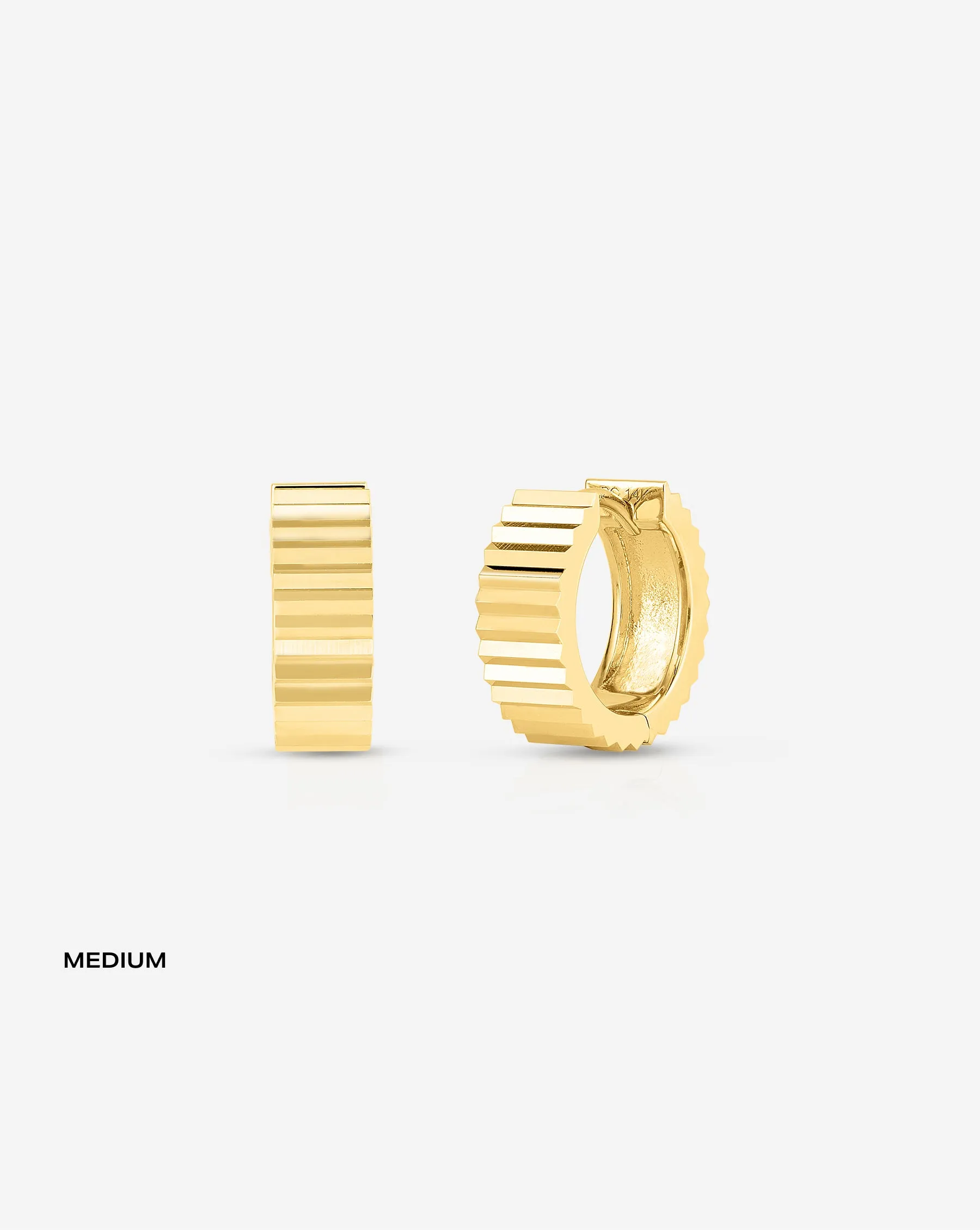 Wide Fluted Gold Hoops