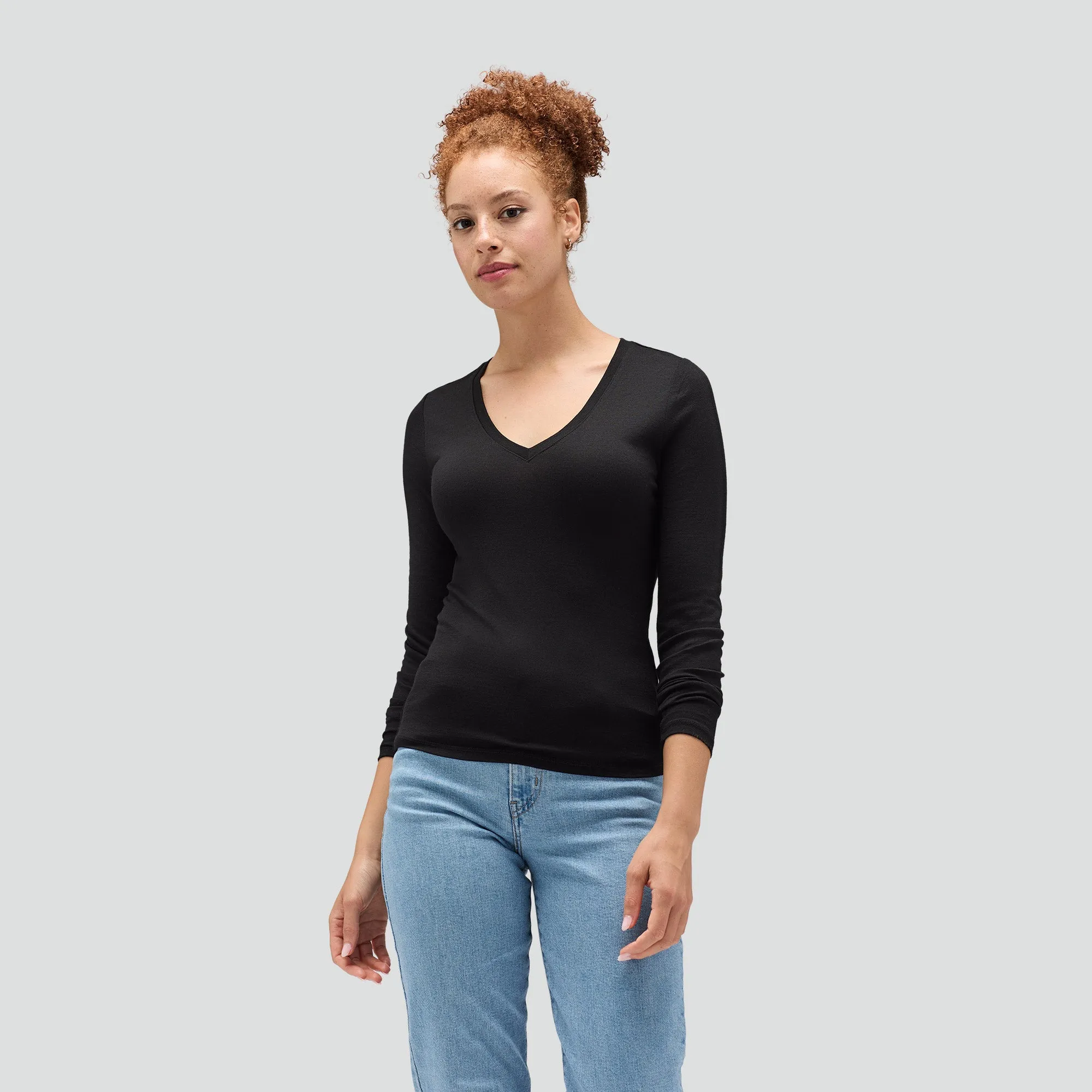 Women's Slim Merino Long Sleeve V-Neck