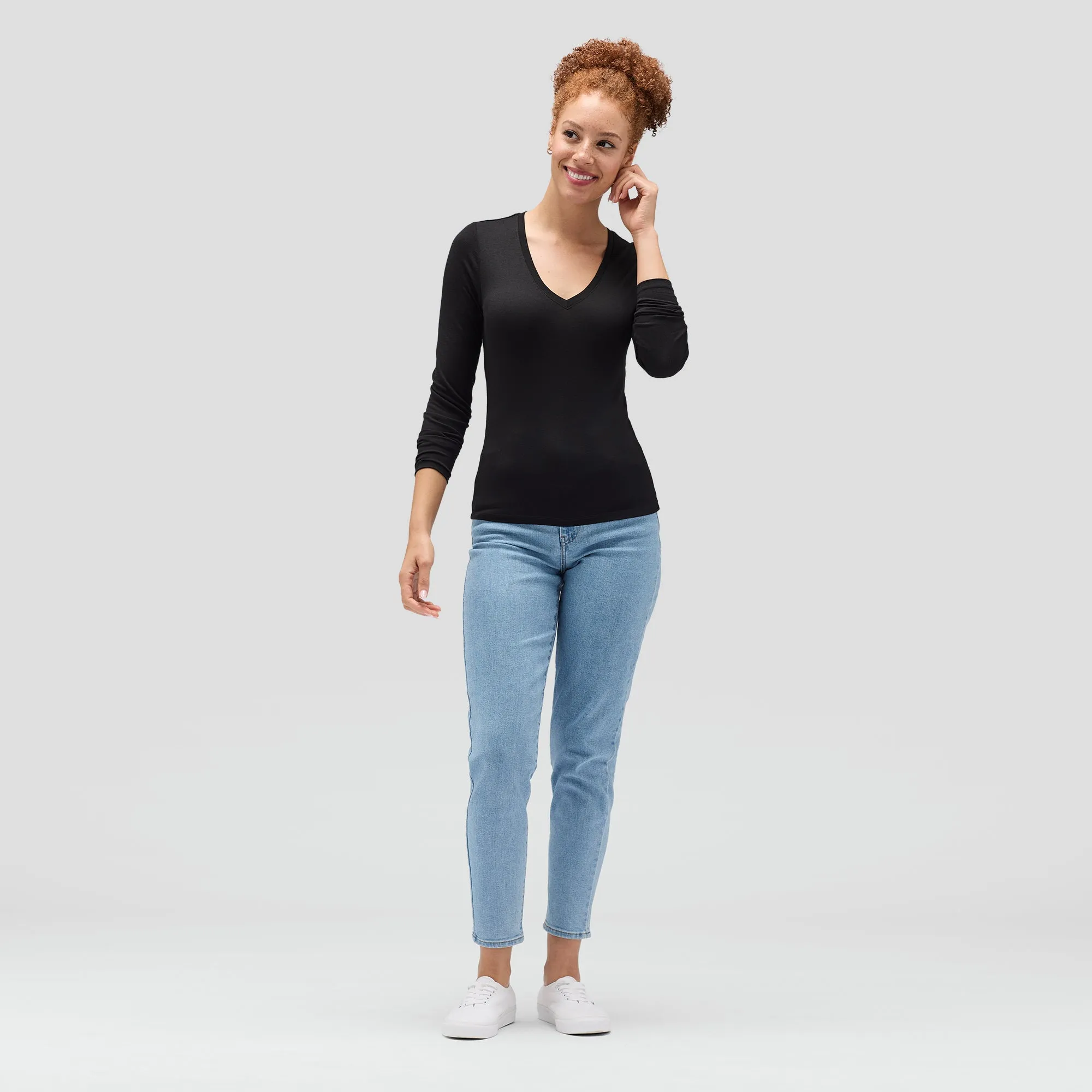 Women's Slim Merino Long Sleeve V-Neck