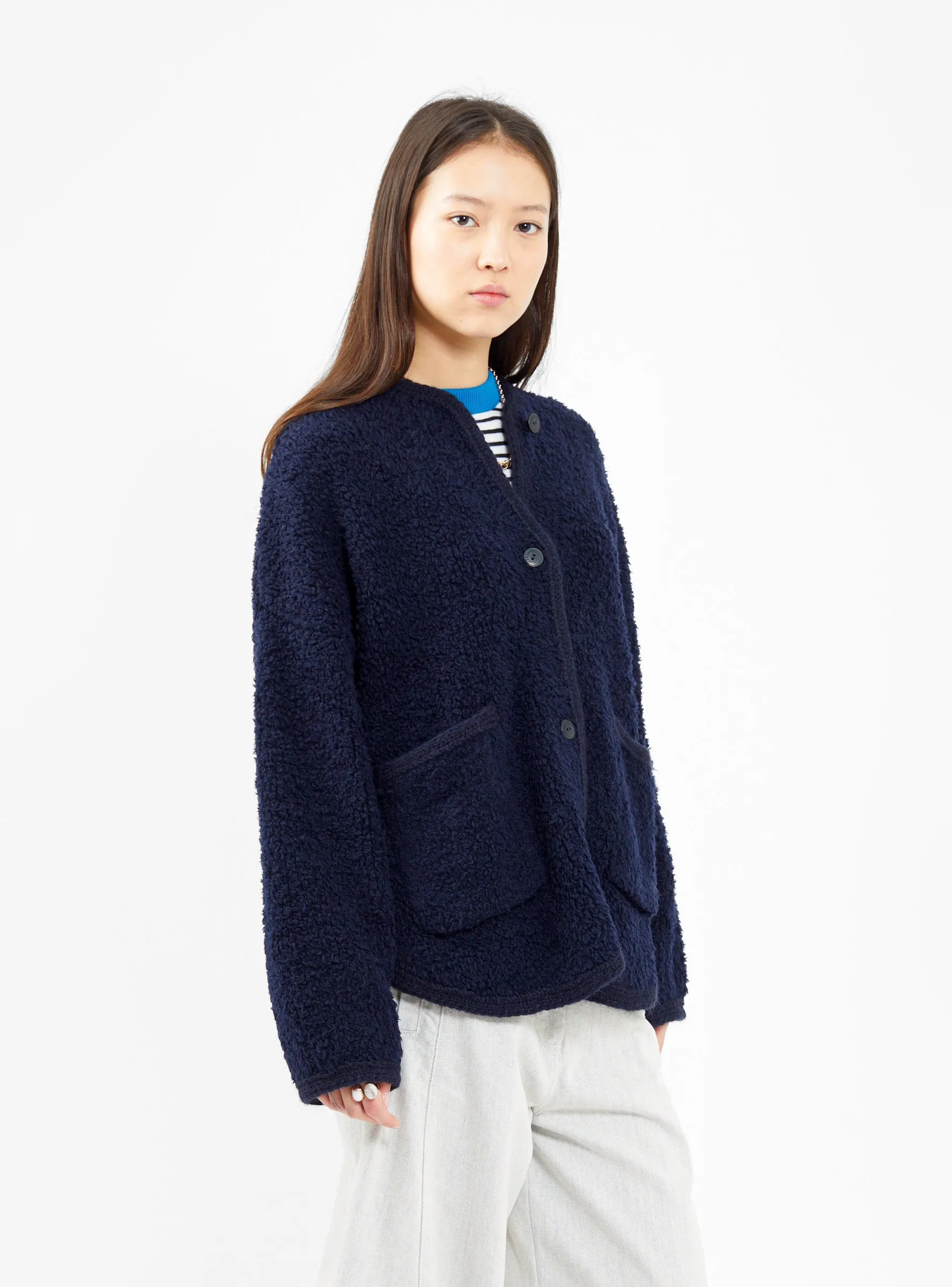 Wool Teddy Jacket Navy