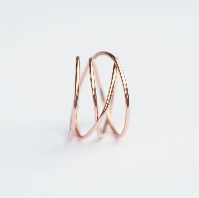 Woven 4-Band Ring - 14k Rose Gold Fill