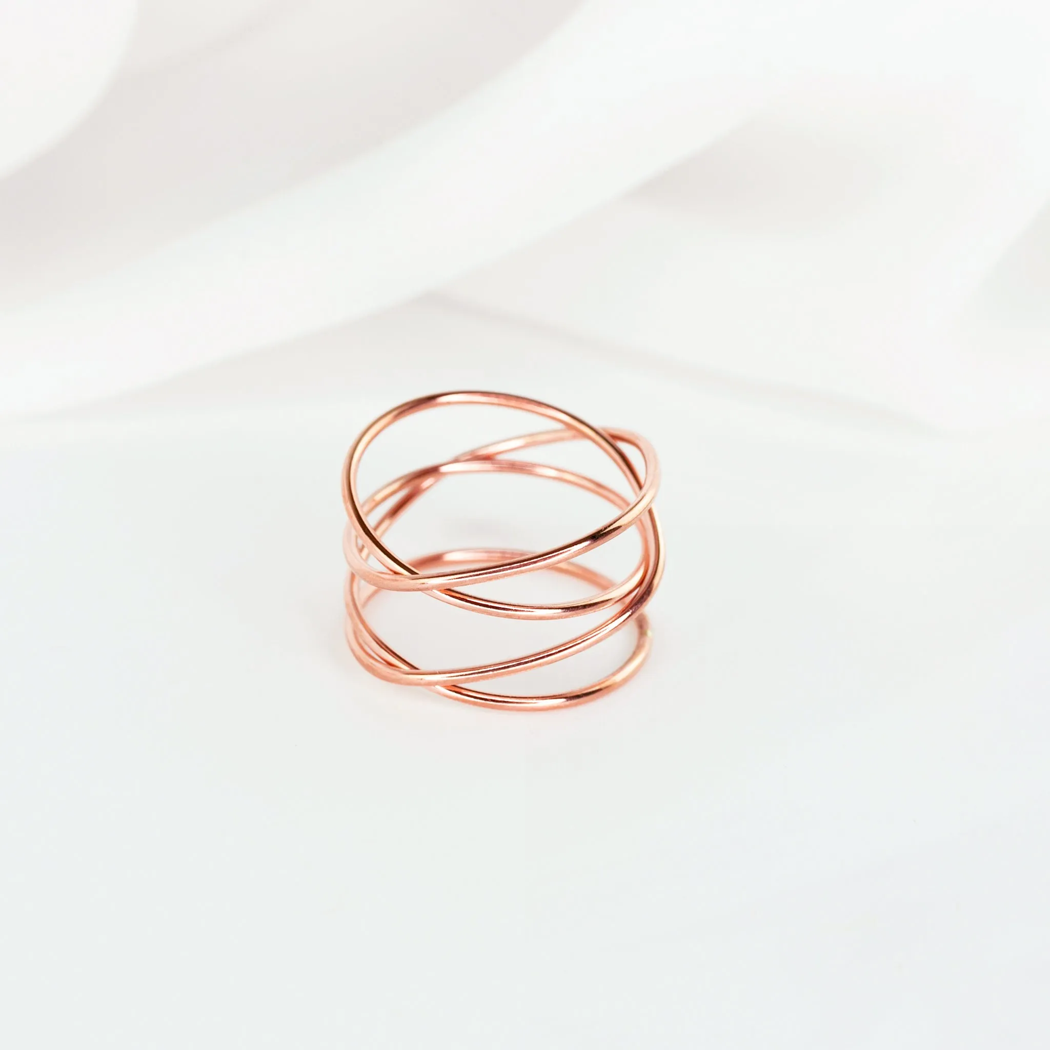 Woven 4-Band Ring - 14k Rose Gold Fill