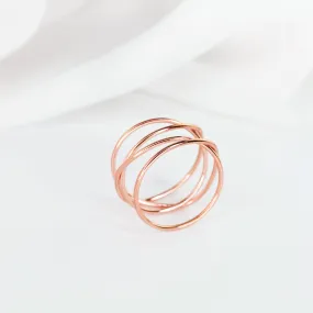 Woven 4-Band Ring - 14k Rose Gold Fill