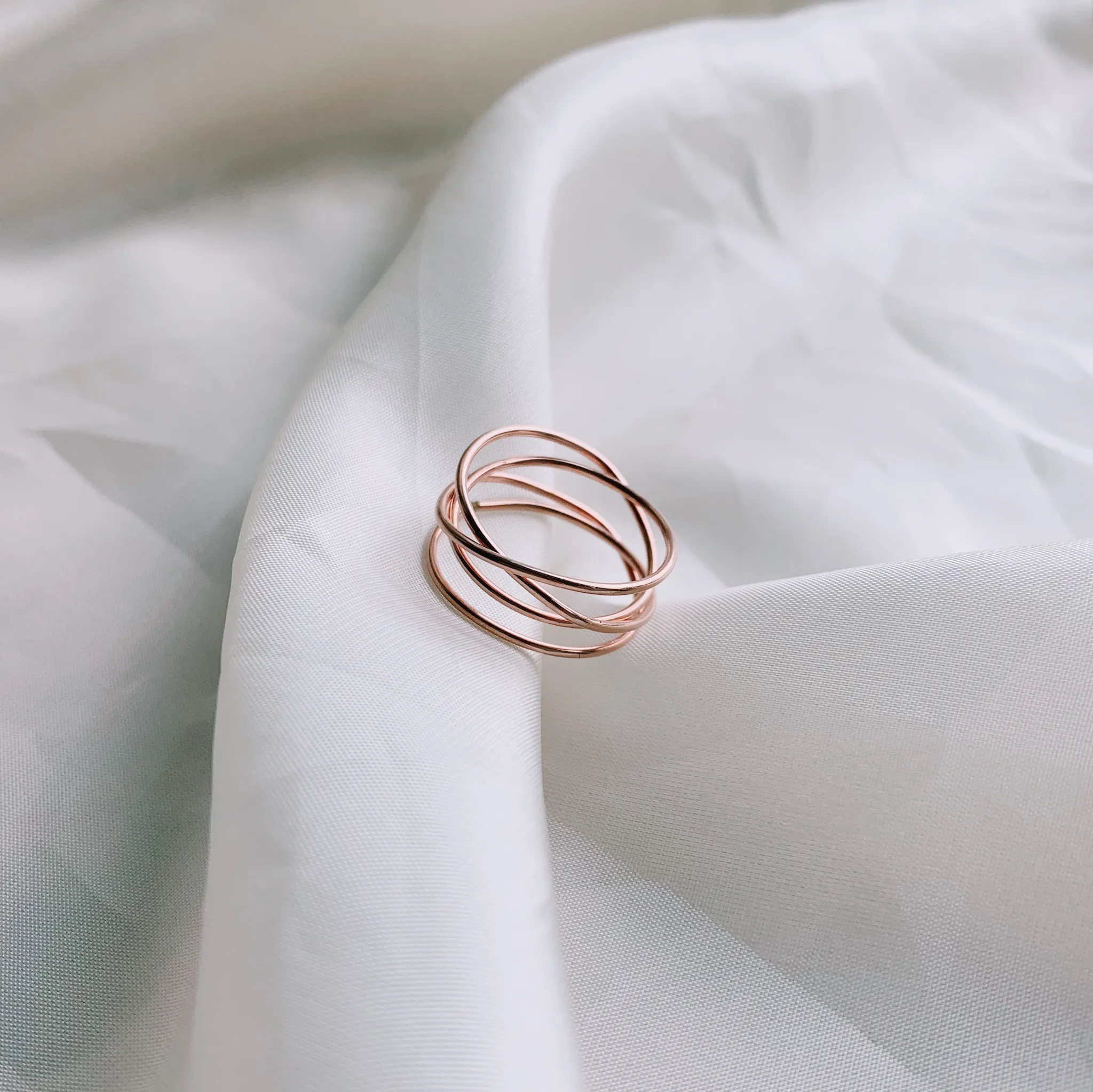 Woven 4-Band Ring - 14k Rose Gold Fill