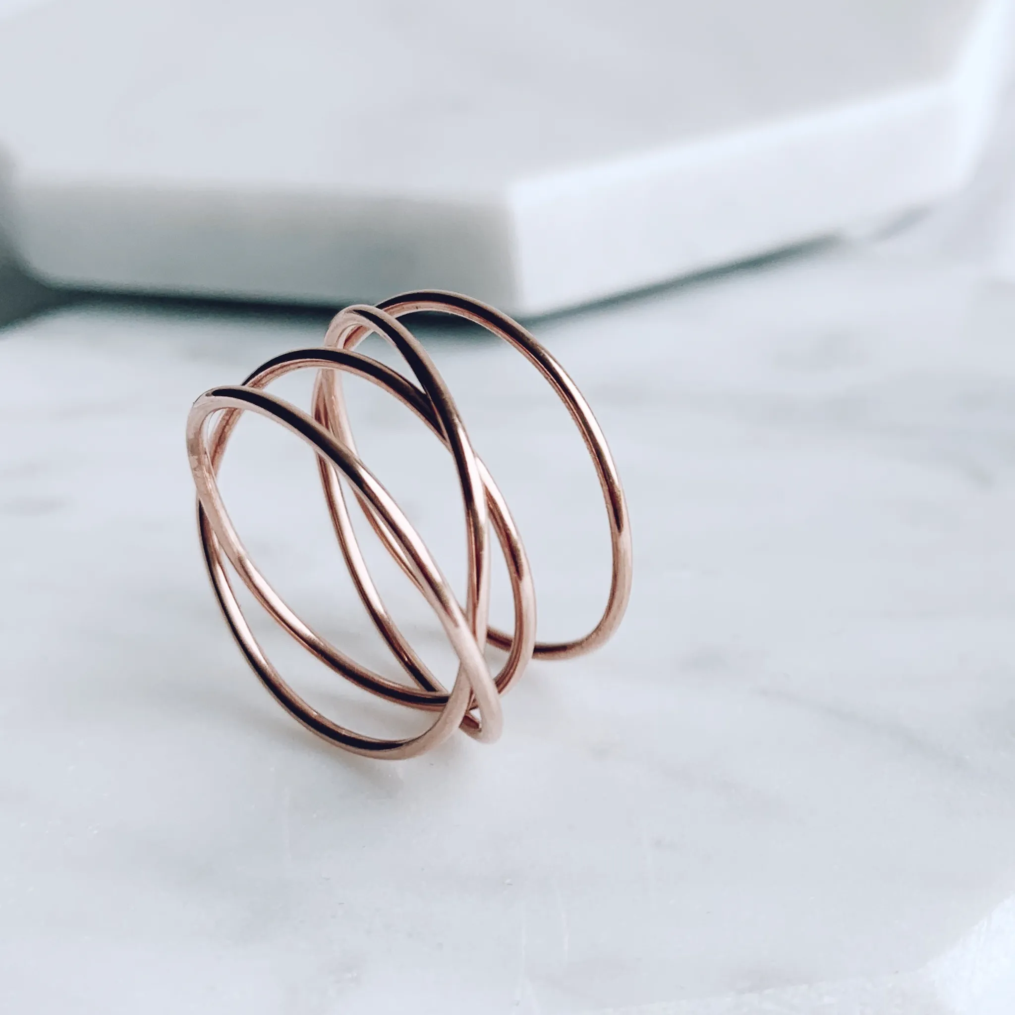 Woven 4-Band Ring - 14k Rose Gold Fill